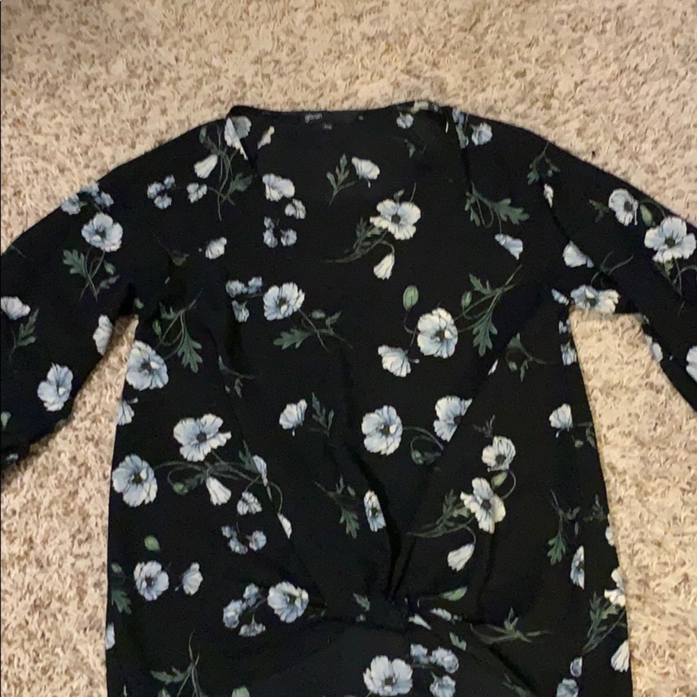 Black floral top by Gibson